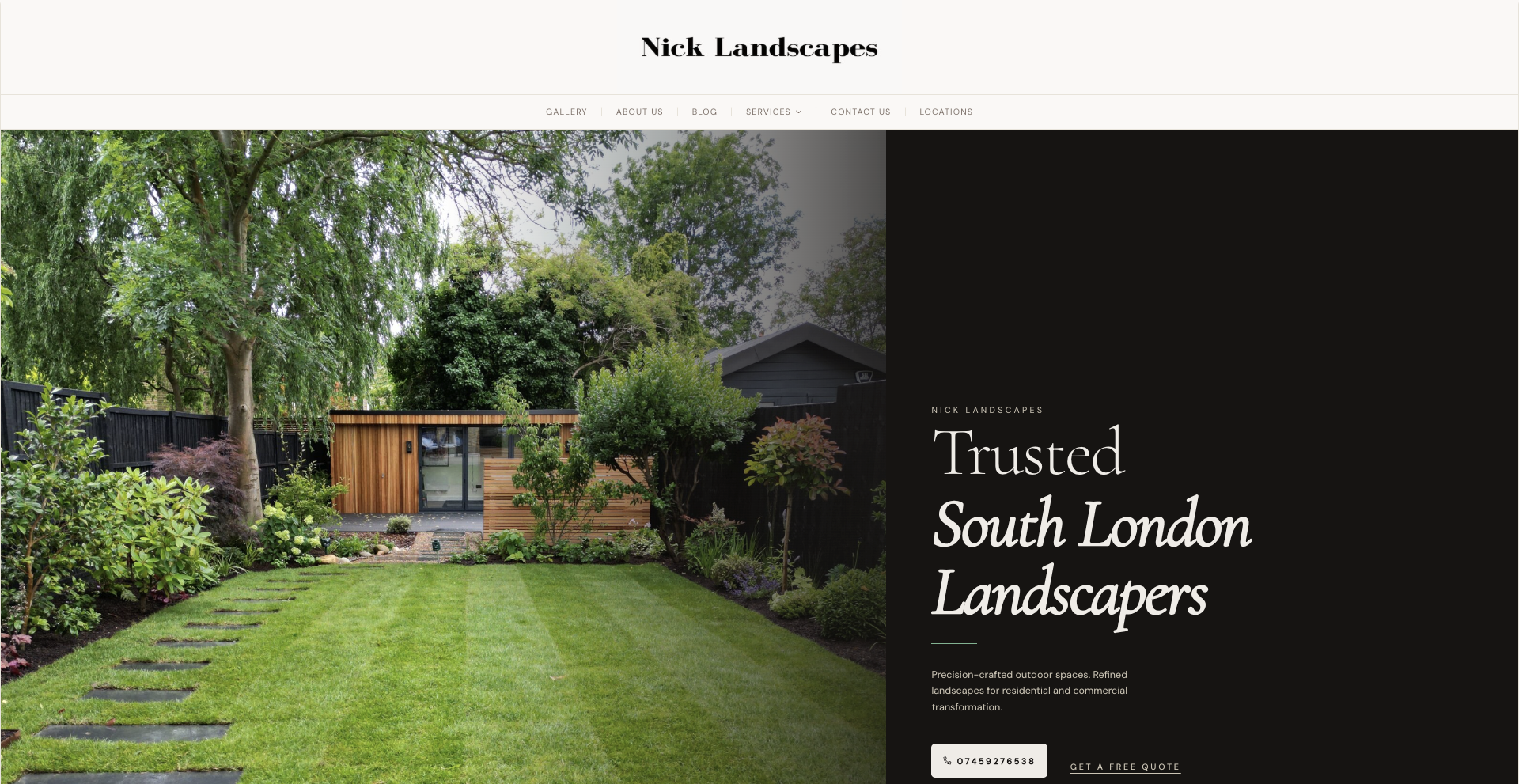 Nick Landscapes website screenshot