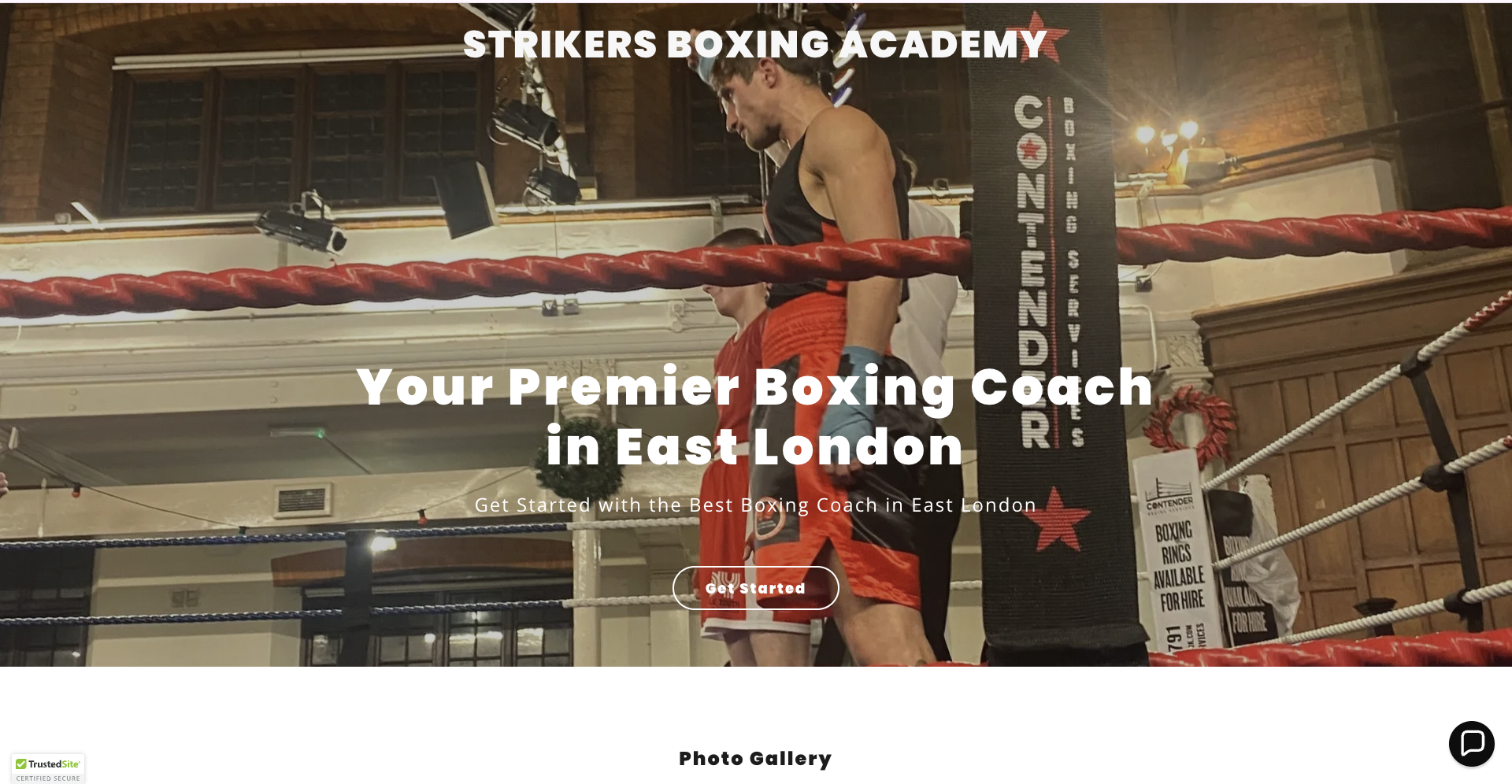 Strikers Boxing website screenshot